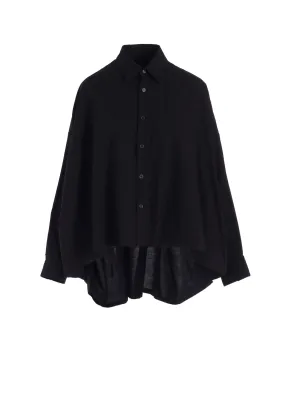 Handcrafted Detail Denim Blend [Y's BORN PRODUCT] THIN COTTON TWILL DOUBLE FRONT BIG BLOUSE