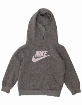 NIKE Baby Boys Graphic Hoodie Jumper 18-24 Months Grey Cotton Calm Tones Neutral Fit