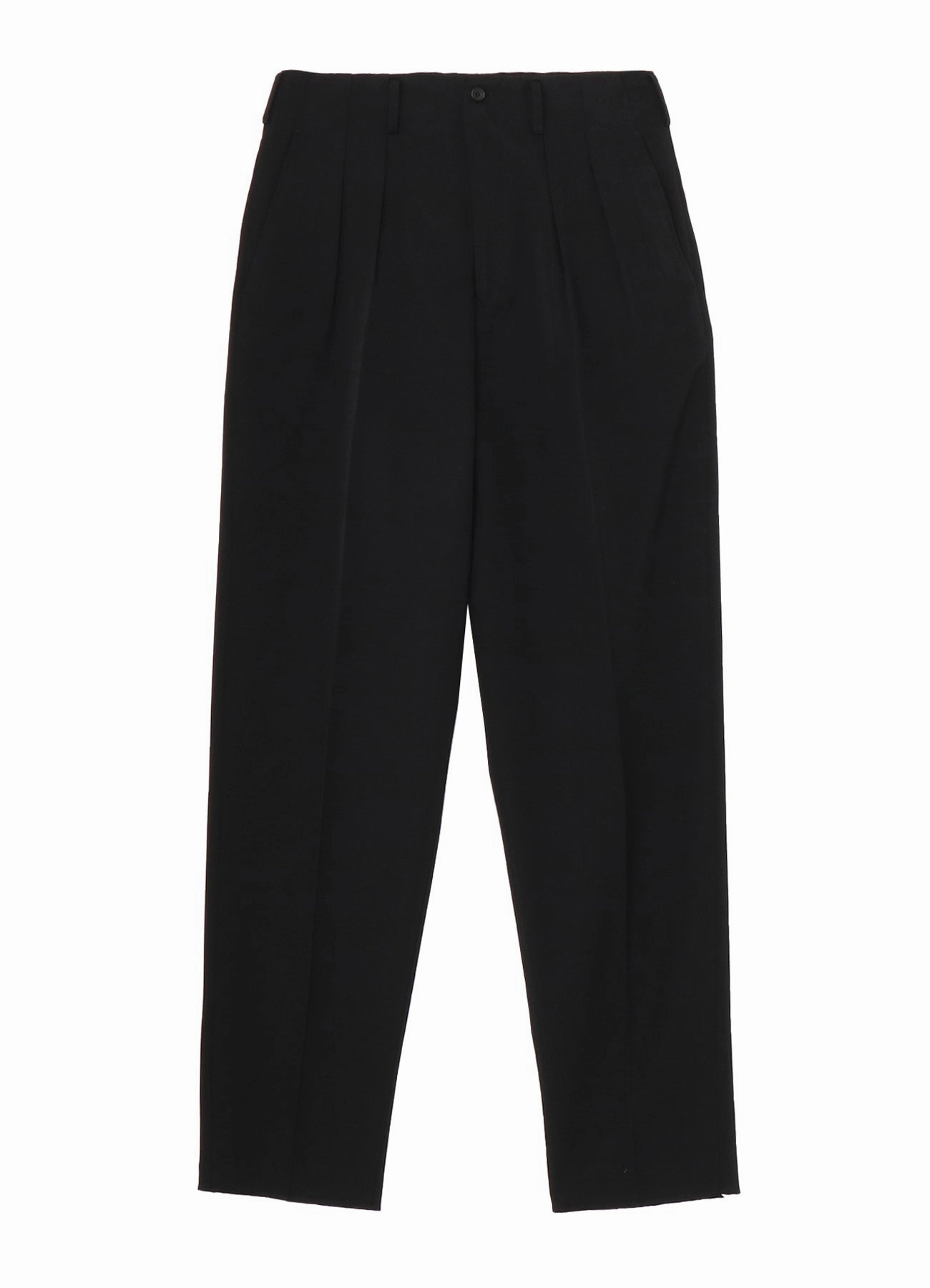 SUIT GABARDINE 2TUCK PANTS Quick drying material Cropped hem
