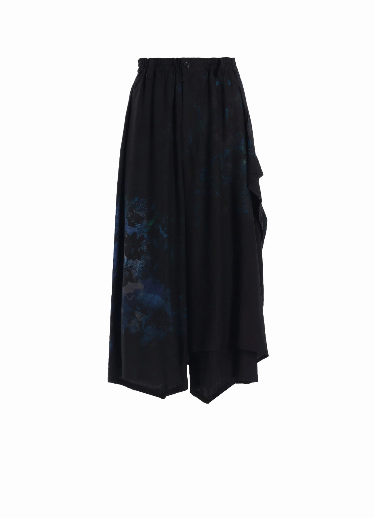 FLOWER/LACE-PREINT DUNGAREE TWILL PANTS Lightweight Fabric