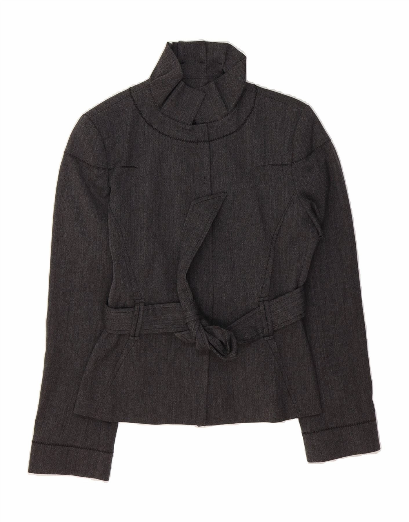 Perfect Design Wear ZARA Womens Blazer Jacket UK 10 Small Grey Herringbone Polyester