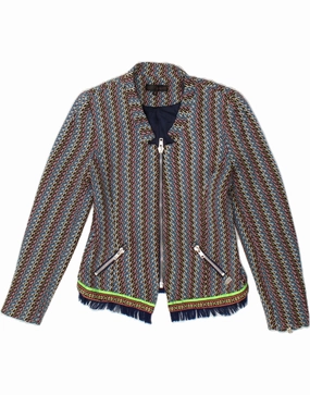 Tailored Layering VINTAGE Womens Blazer Jacket UK 10 Small Multicoloured Striped