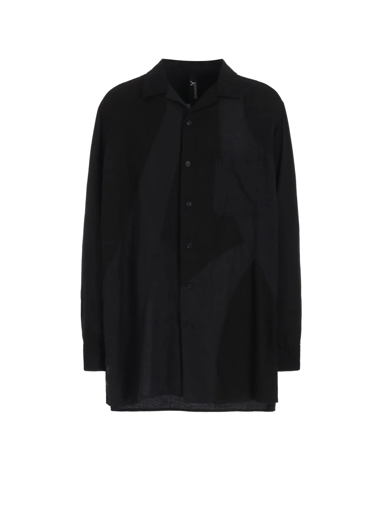 vacation wear ethical fashion CUBISM PATCHWORK  PRODUCT DYED SWITCHING SHIRT