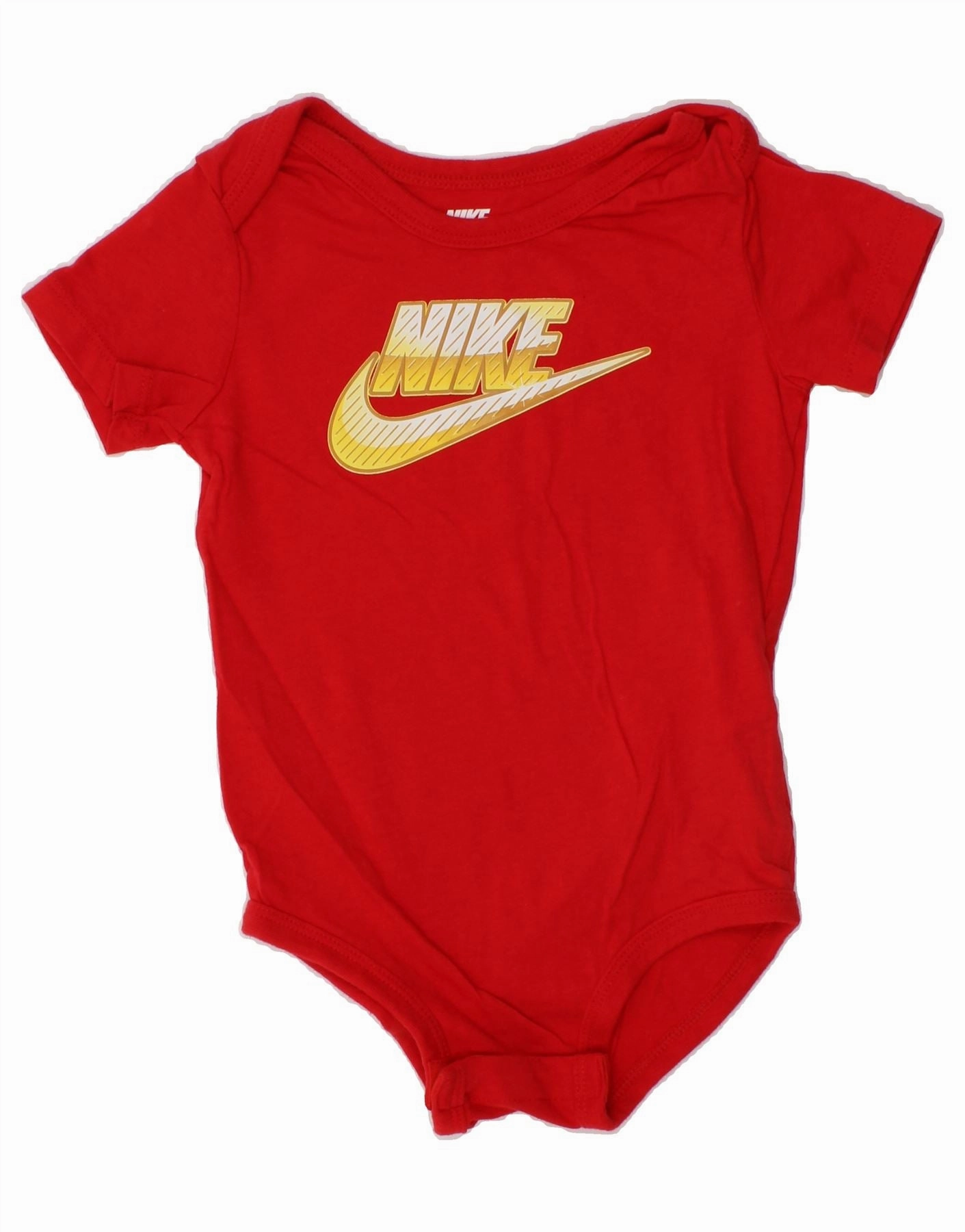NIKE Baby Boys Graphic Bodysuit 18-24 Months Red Cotton Dynamic Unique