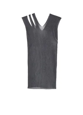 RIB collections SLEEVELESS TOP B Recycled Polyester Yarn