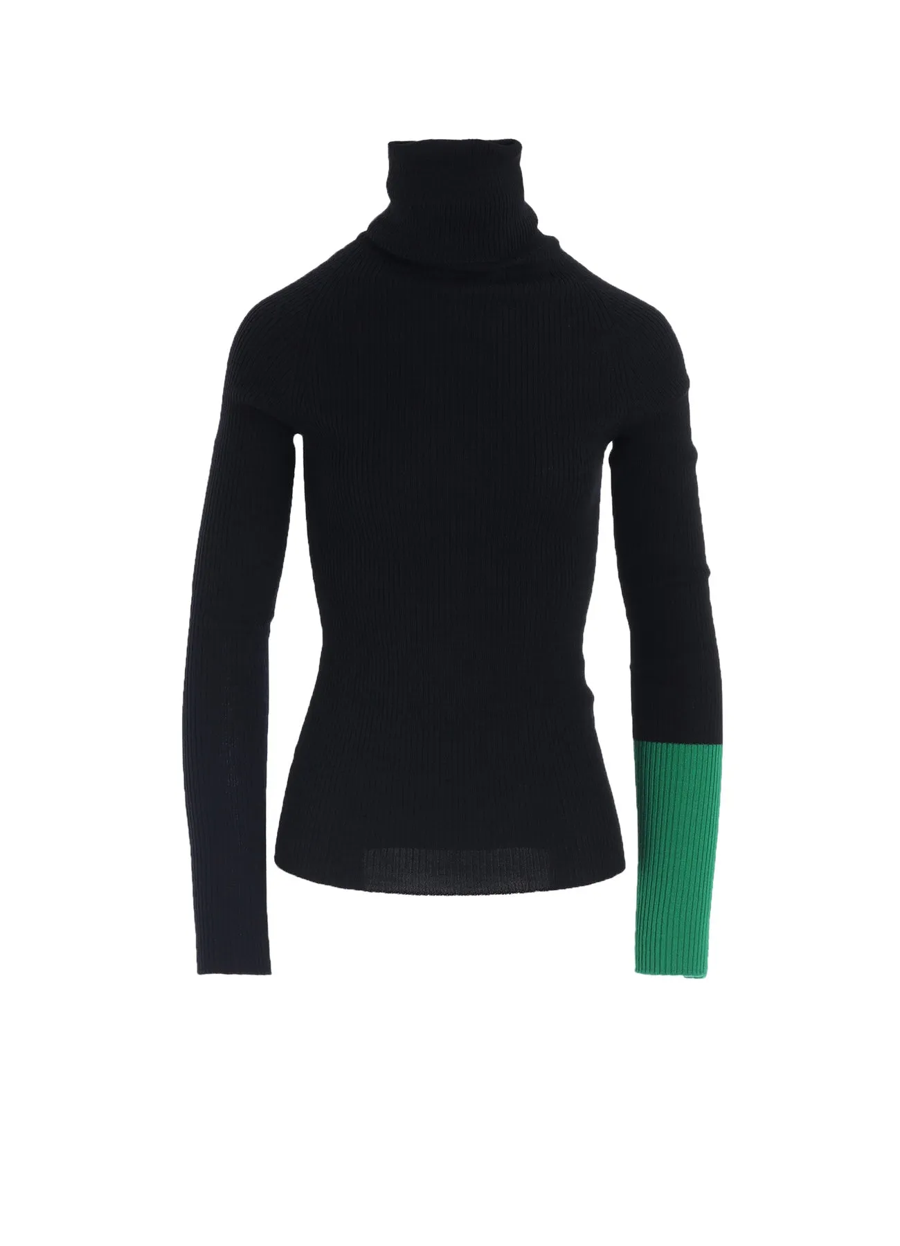 Ribbed Detailing Stretchable Waistband RIB COLOR COMBI HIGH NECK PO