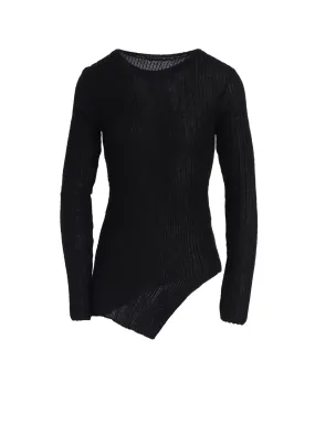 RIB DIAGONAL ROUND NECK PO Quick Fit Shrink Resistant Process