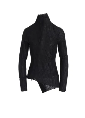 RIB DIAGONAL ZIP CARDIGAN Hooded Neckline Option UPF Protection