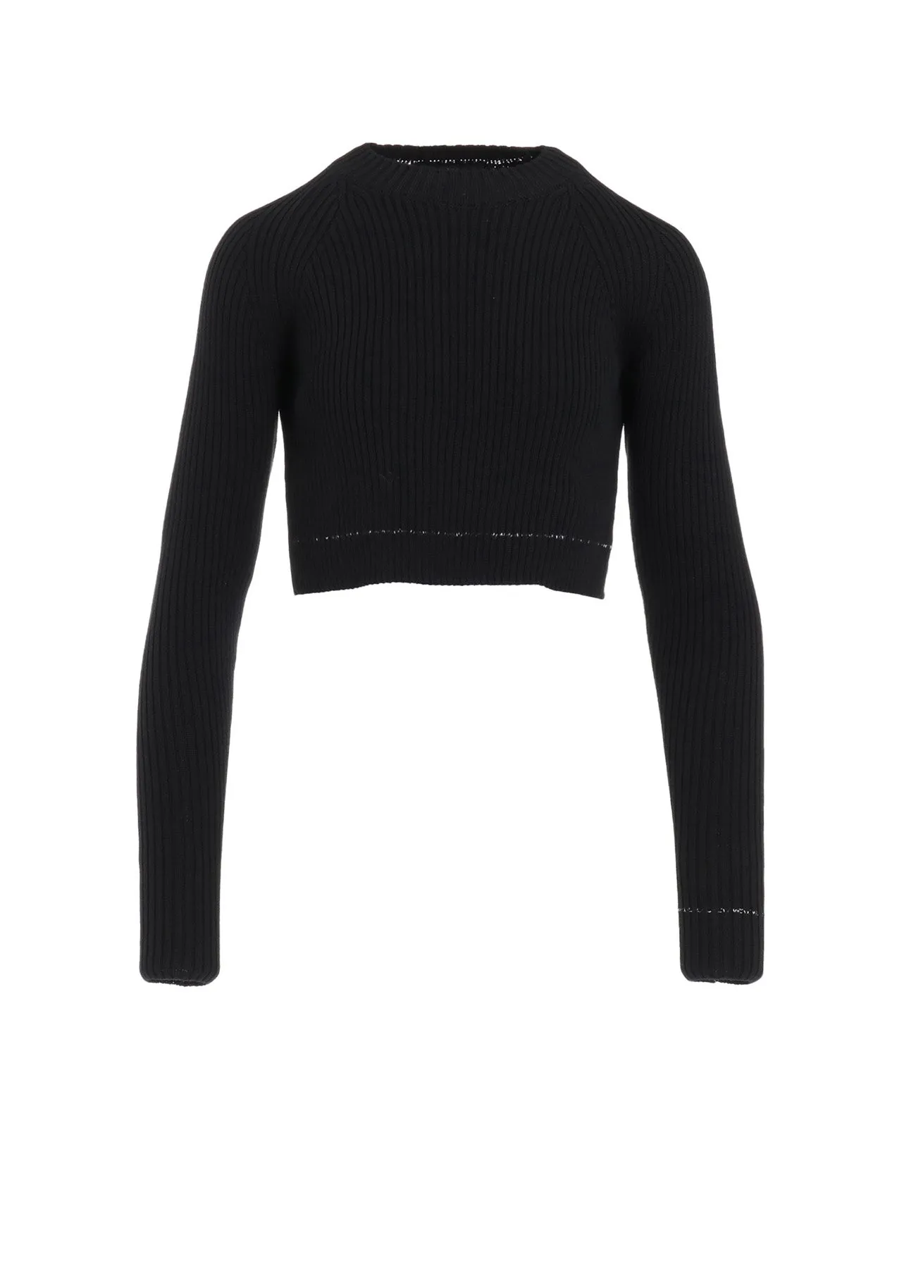 RIB STITCH TWISTED LONG SLEEVE RIB CROPPED PULLOVER Breathable Honeycomb Weave Chic Warmth