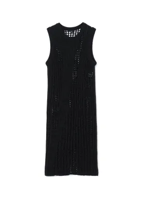 Fresh Comforted Fade Resistant Dye RIB STITCH/MESH SLEEVELESS DRESS