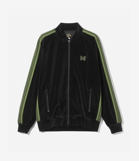 Rib Collar Track Jacket ?C Black Velour Windproof Technology FlexibleMovement