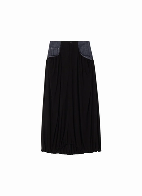 RIGID DENIM COMBINATION SKIRT Sporty-Look