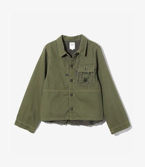 Wind Barrier Utility Jacket ?C Olive Herringbone