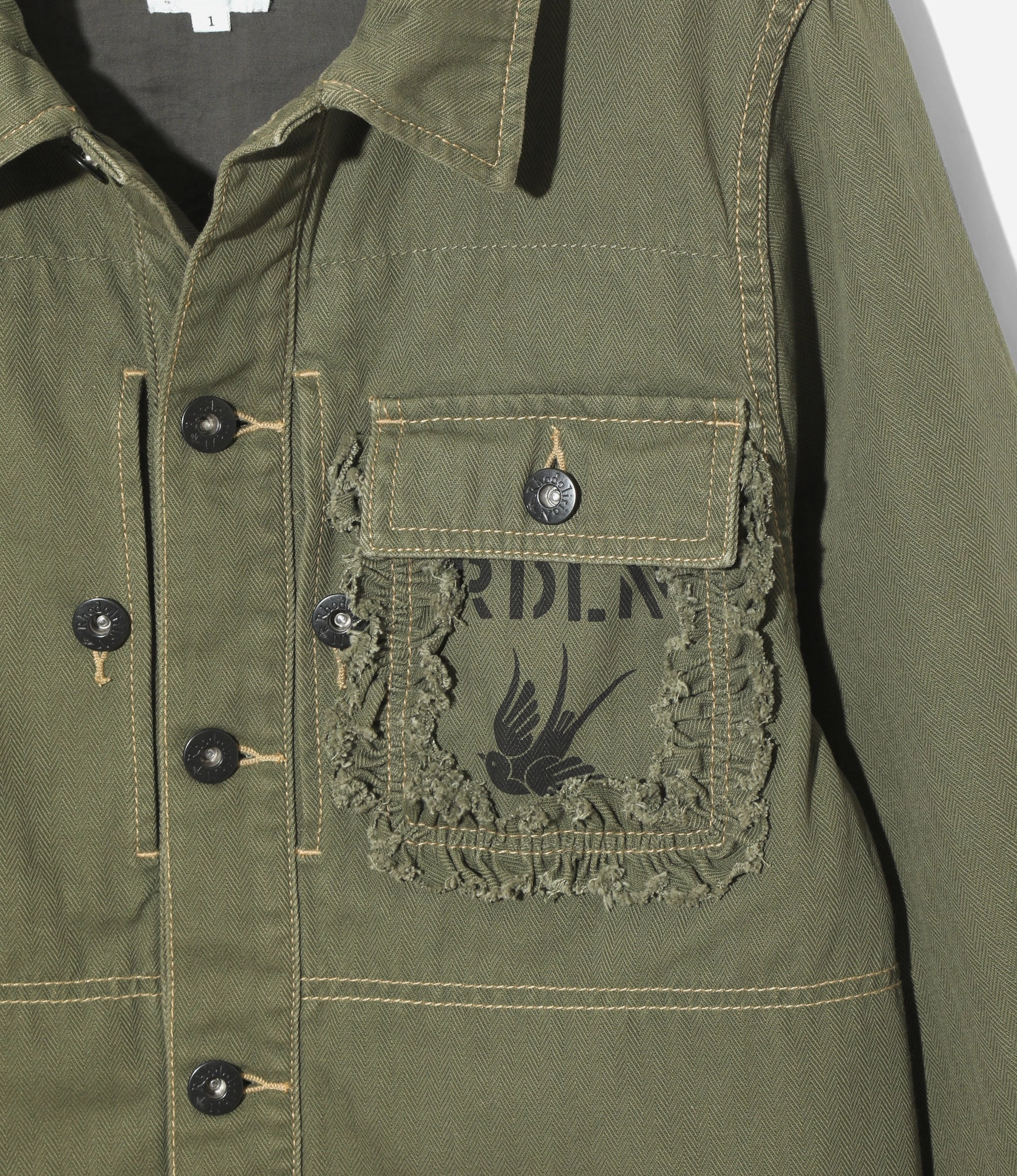 Utility Jacket ?C Olive Herringbone snowboarder Mountain Fit