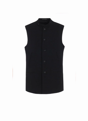 WOOL GABARDINE STAND COLLAR VEST Dynamic Fit System