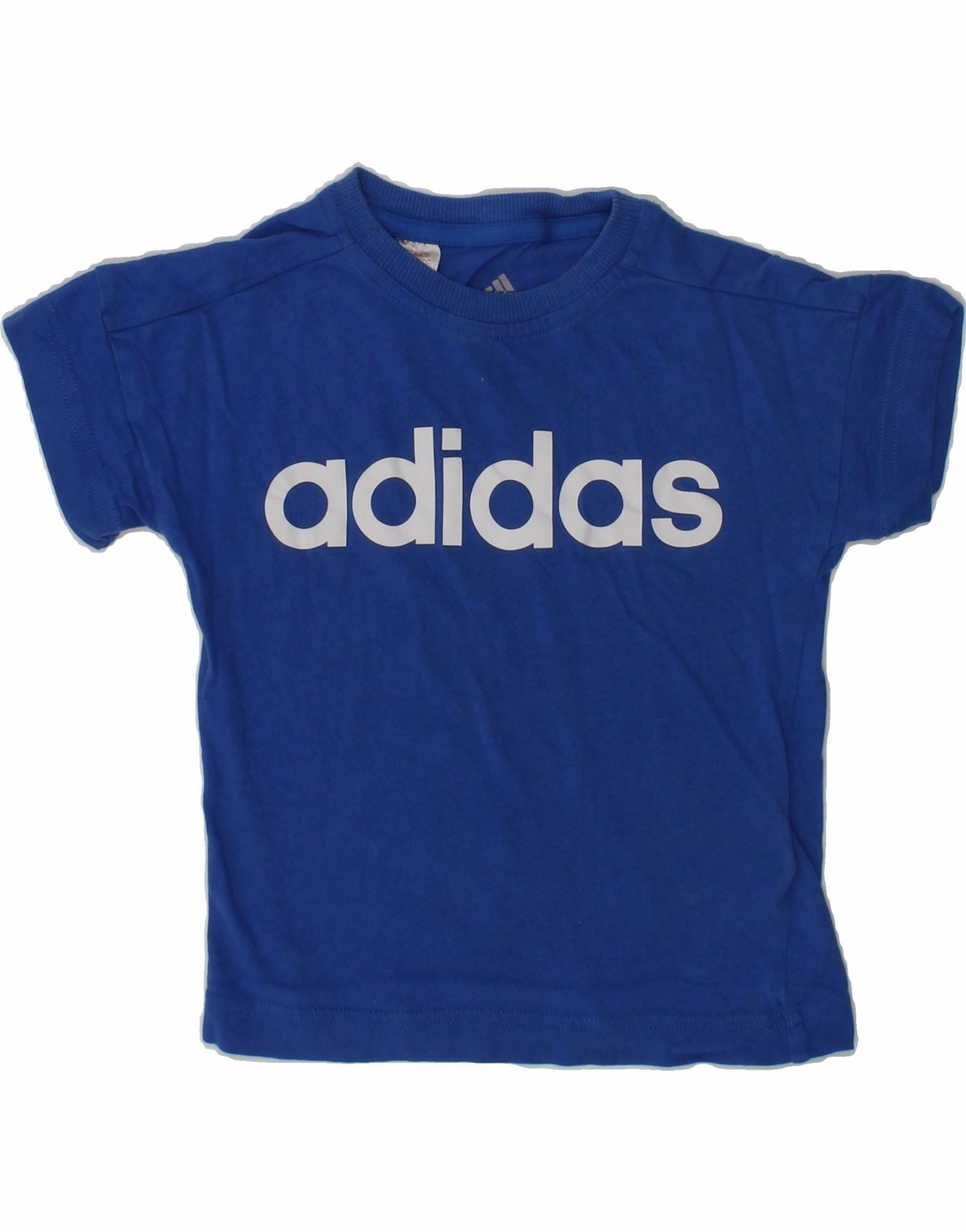 ADIDAS Baby Girls Graphic T-Shirt Top 18-24 Months Navy Blue Cotton Modern Aesthetic Adjustable Cuff Closure