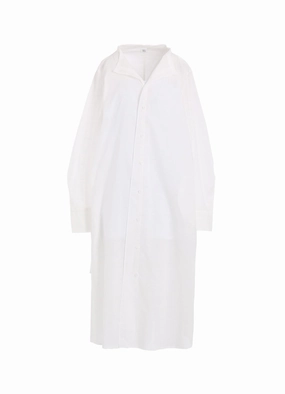 COTTON LAWN COLLAR LESS LINE DRESS Water-Repellent-Finish