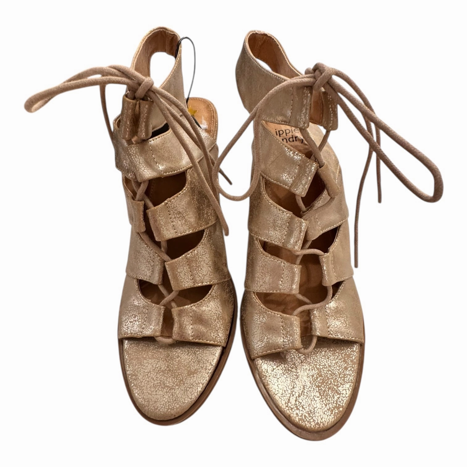 Fresh Look Sandals Heels Block By Hippie Laundry In Gold, Size:10