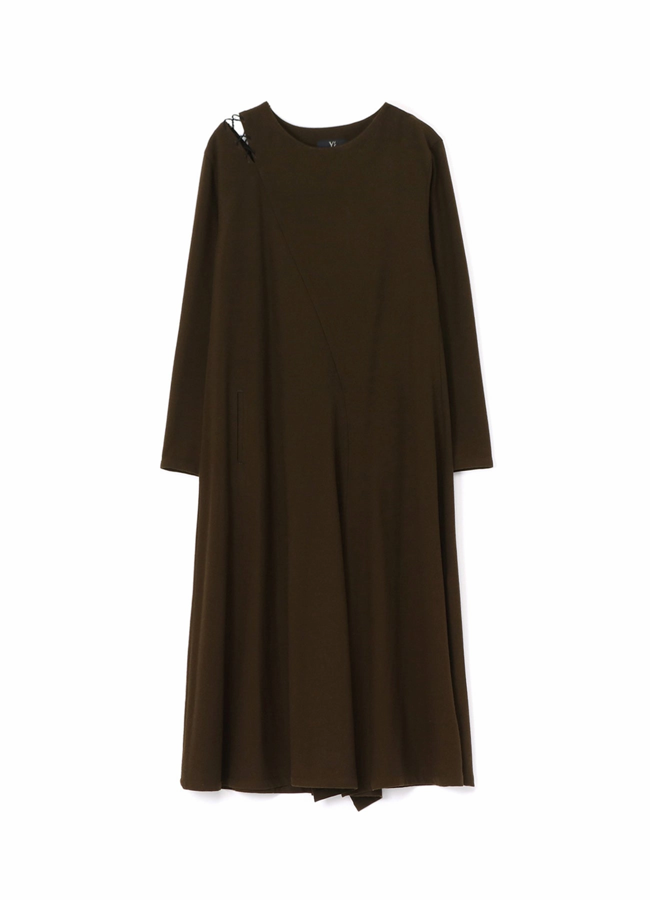 WOOL FLANNEL LACE-UP SHOULDER DETAIL DRESS Pastel-Tone