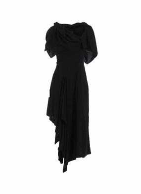 Ry LAWN BACK LACE UP DRAPED DRESS Tonal-Stitching Comfy Detail