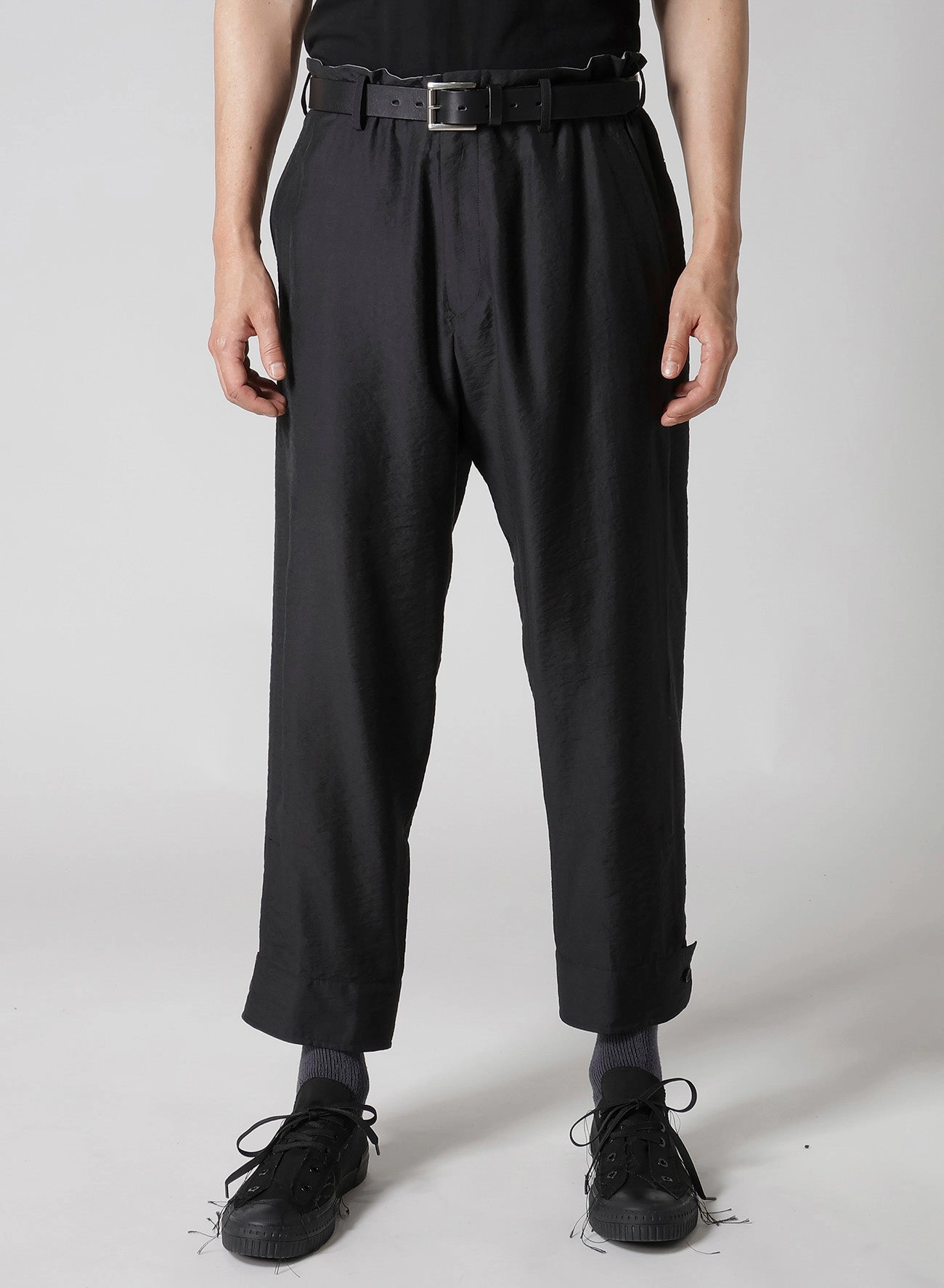 Ry/Ny/Cu LAWN BELT HEM PANTS Sleek Cut