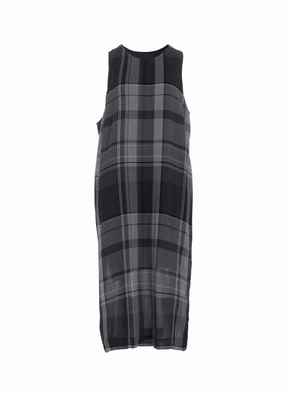 RY/NY GAUZE PLAID SLEEVELES DRESS Long Lines