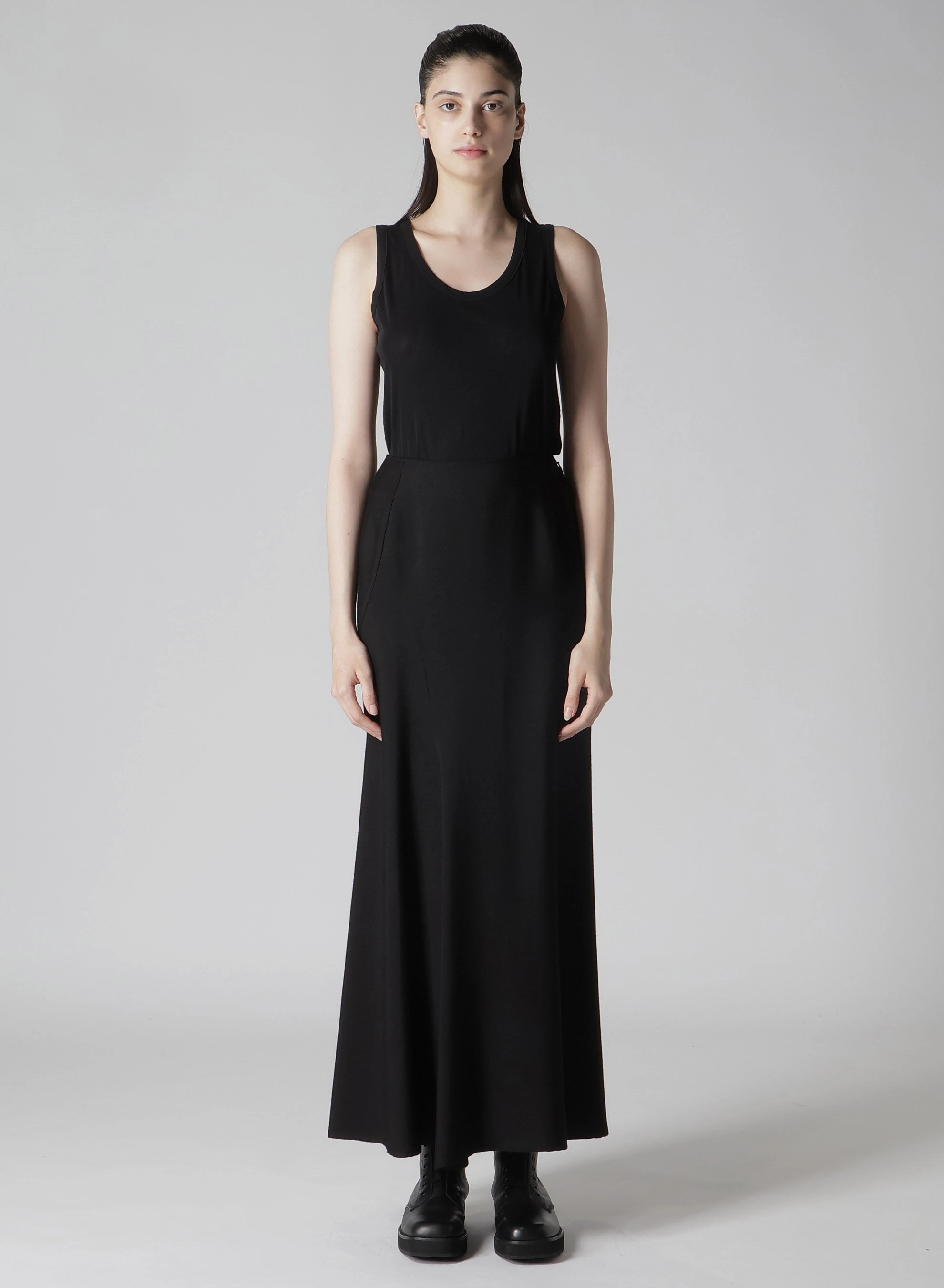 Polite Vibe Relaxed Comfort Look Ry/Si DOUBLE LAYER DIAGONAL PANEL SKIRT