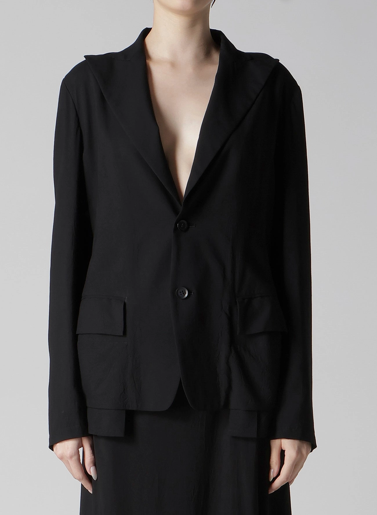 Philanthropy Ry WRINKLED LAWN PLEATS DETAIL JACKET