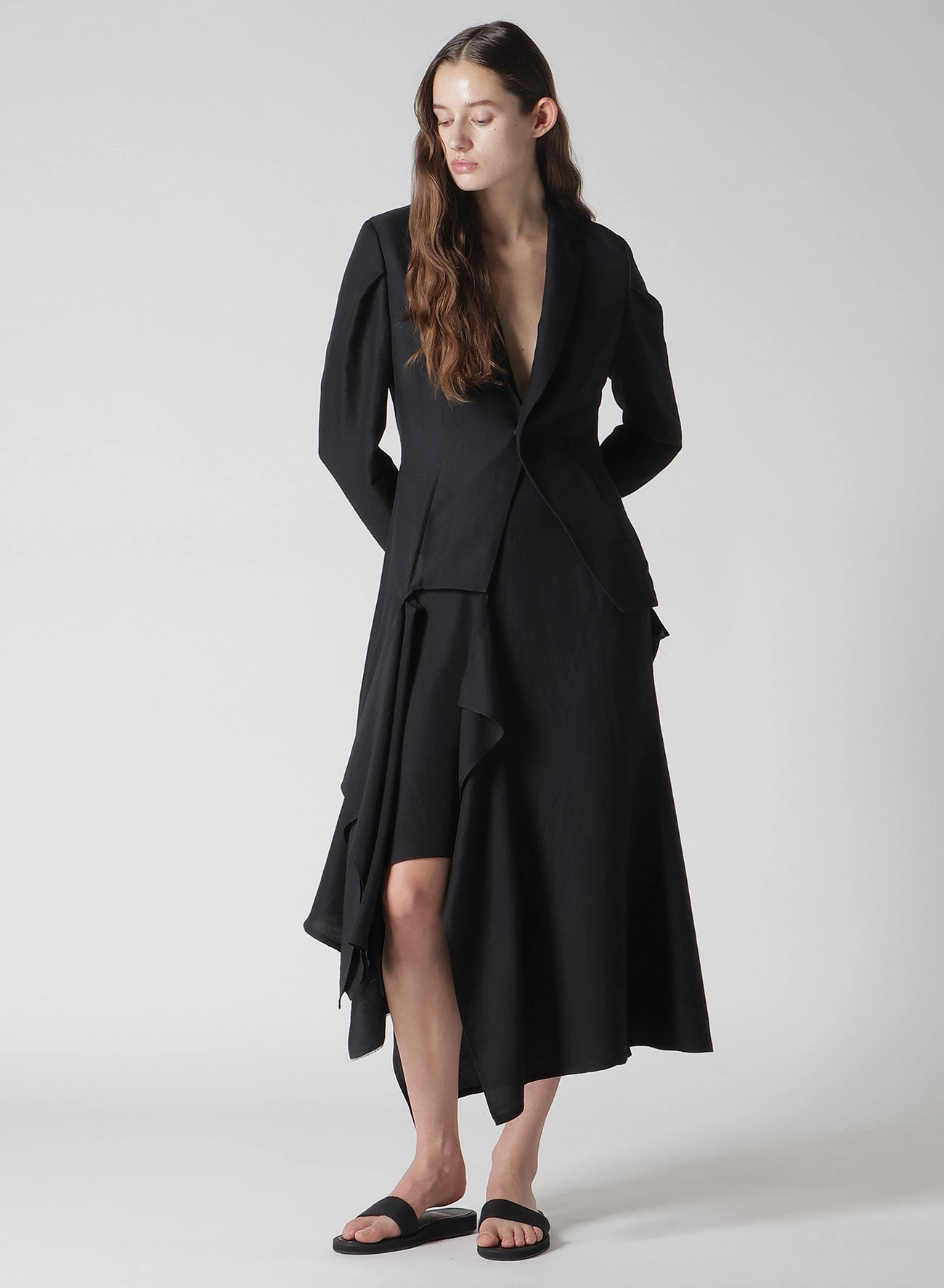 Natural Tones S/W TWILL R DRAPED HIGH WAIST SKT