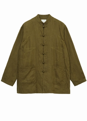 water - resistant S??YTE ?? GDC Collaborate Collection- VINTAGE LINEN CHINO CLOTH OCTAGON STAR EMBROIDERY CHINA JACKET