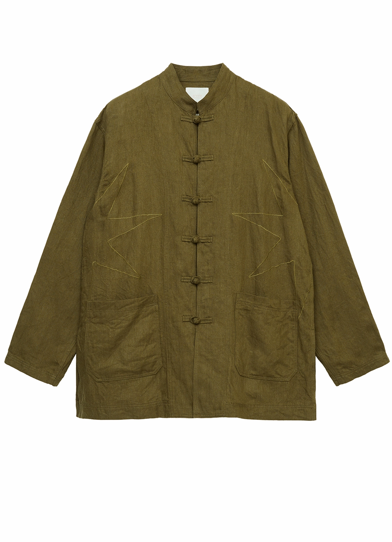 water - resistant S??YTE ?? GDC Collaborate Collection- VINTAGE LINEN CHINO CLOTH OCTAGON STAR EMBROIDERY CHINA JACKET