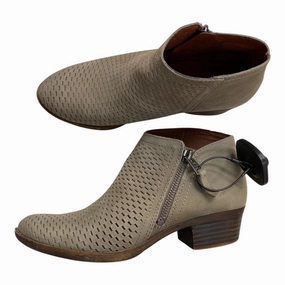 Boots Ankle Heels By Lucky Brand In Taupe, Size: 6.5 Rubberized Tread Wide fit