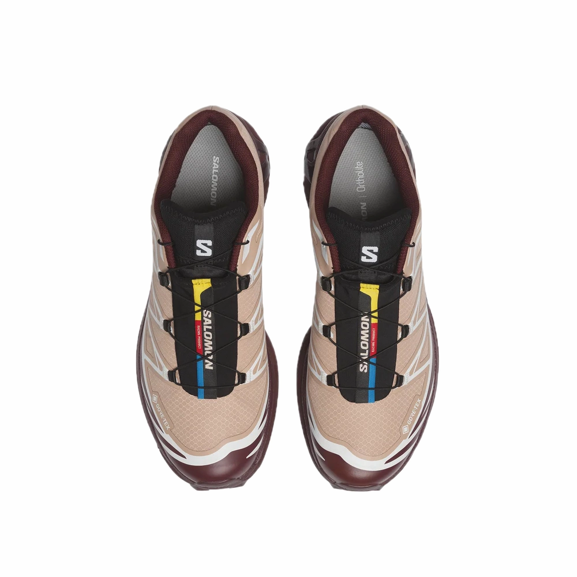 Bio Mechanical Engineered running in a wooden bridge area shoes Salomon Mens XT-6 Gore-Tex Shoes