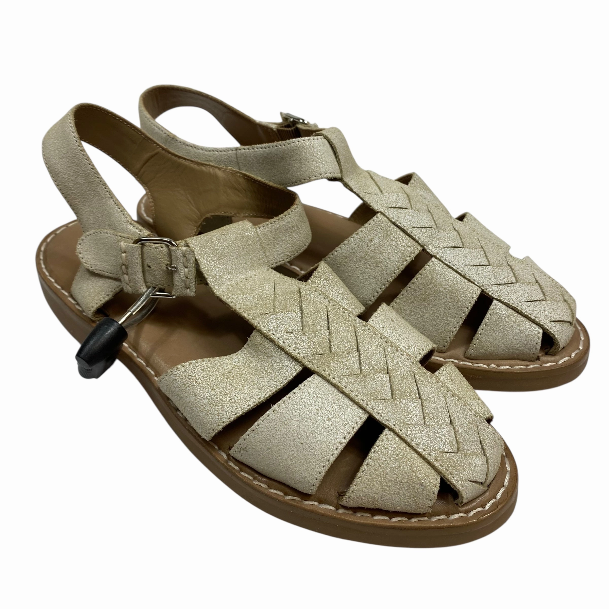 Sandals Flats By Kork Ease In Gold, Size:8 Everyday Versatile Footwear Comfortable Vacation Footwear