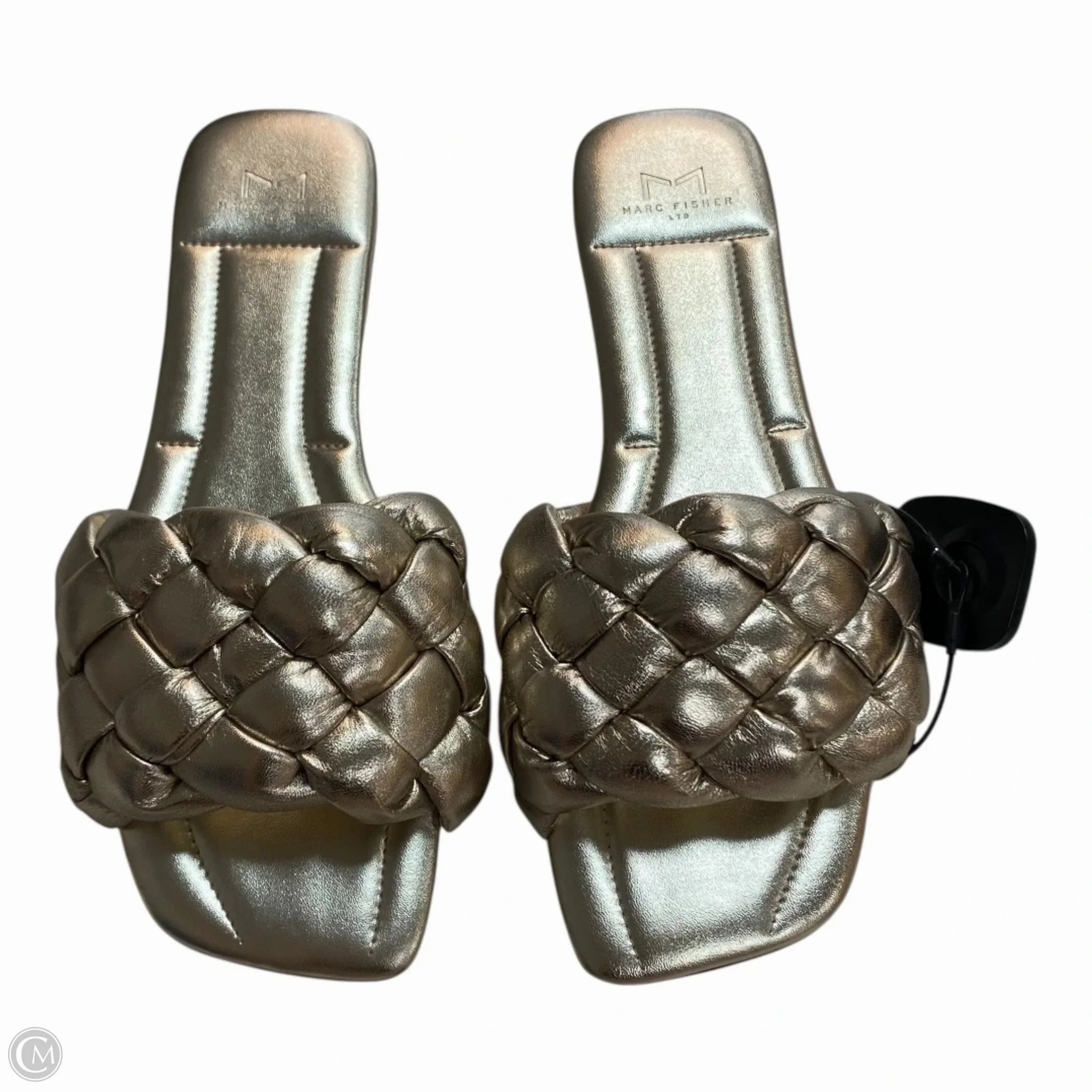 Summer Flat Shoes Thin strap Sandals Flats By Marc Fisher In Gold, Size: 9.5