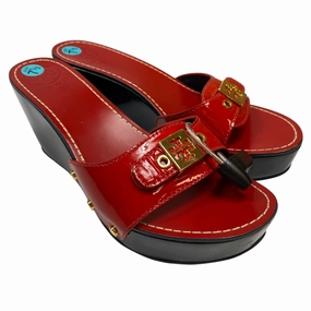 Sandals Designer By Tory Burch In Red, Size:7.5 Breathable Trendy Footwear for Summer