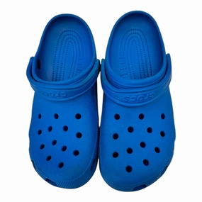 Sandals Flats By Crocs In Blue, Size:12 Water Drainage Channels