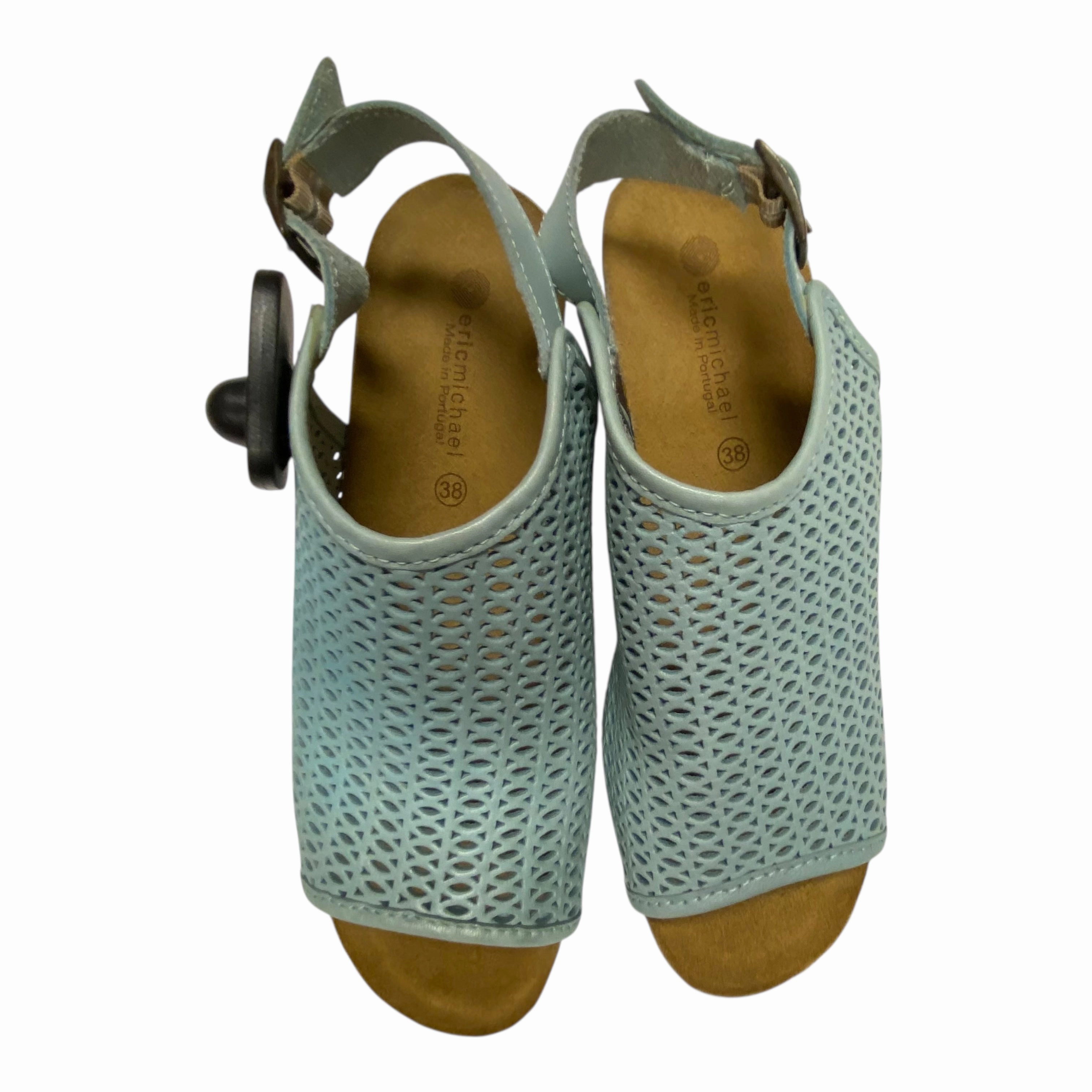 Sandals Flats By Eric Michael London In Blue, Size:7.5 Adaptive Contour Support