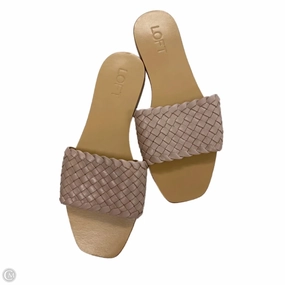 Sandals Flats By Loft In Pink, Size: 8 Anti Bacterial Lining