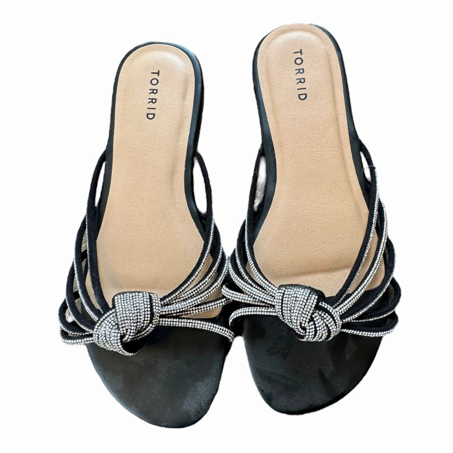 Comfortable Travel Sandals Flats By Torrid In Black, Size:10.5