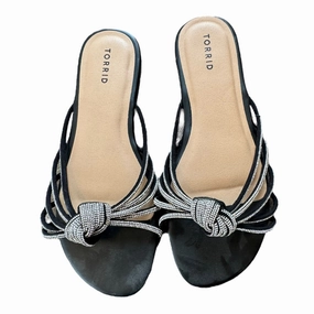 Comfortable Travel Sandals Flats By Torrid In Black, Size:10.5
