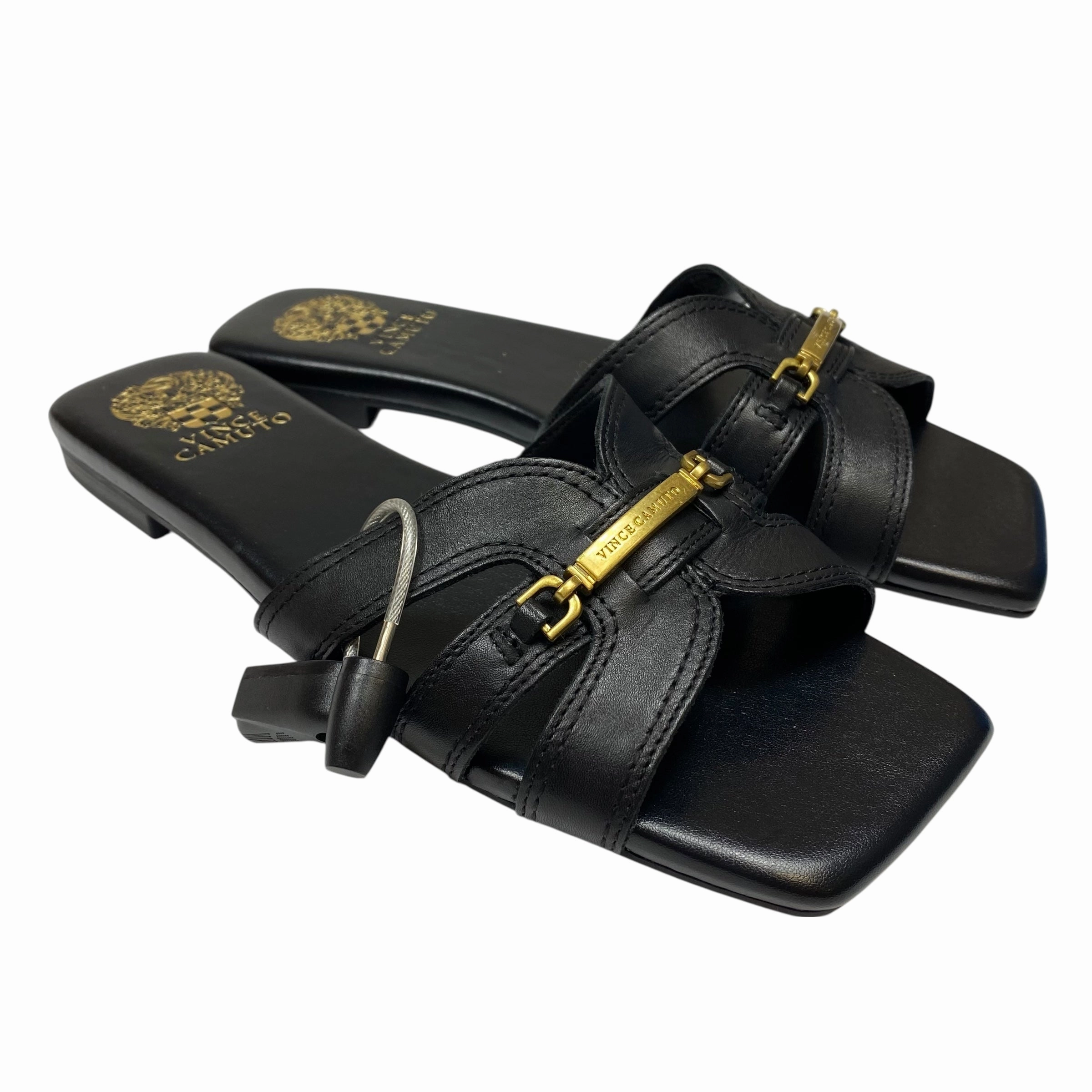 Sandals Flats By Vince Camuto In Black, Size:8.5 Heat Proof Durable TPU