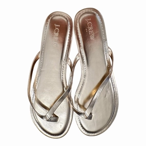 Trendy Shoes Water Resistant Finish Sandals Flip Flops By J. Crew In Gold, Size:9