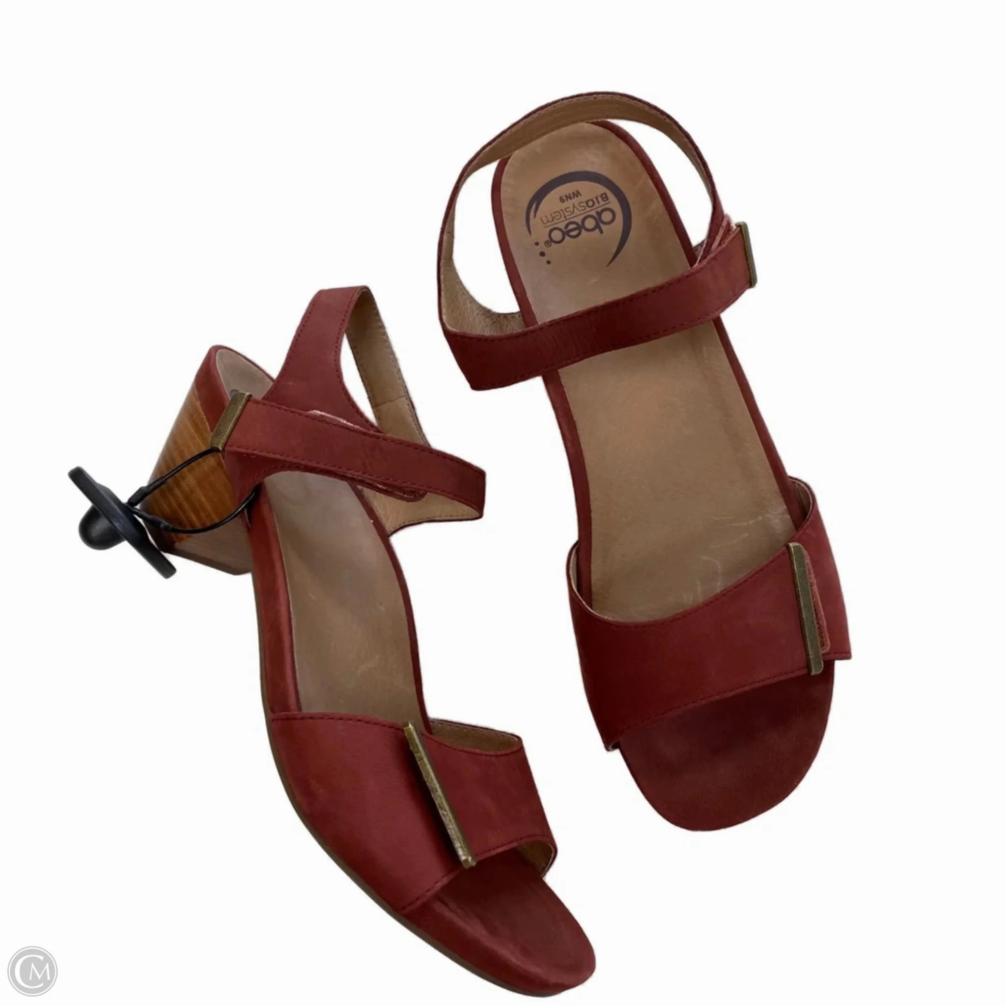 Flat Comfort stain resistant coating Sandals Heels Block By Abeo In Red, Size: 9