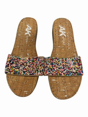 Sandals Heels Block By Anne Klein In Multi, Size:9 Neon Glow Reinforced Heel Support