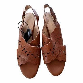 synthetic leather Sandals Heels Block By Cole-Haan In Brown, Size:7.5