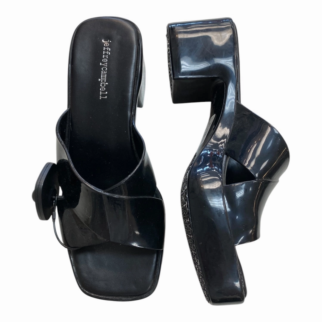 Breath Arch Sandals Heels Block By Jeffery Campbell In Black, Size:9