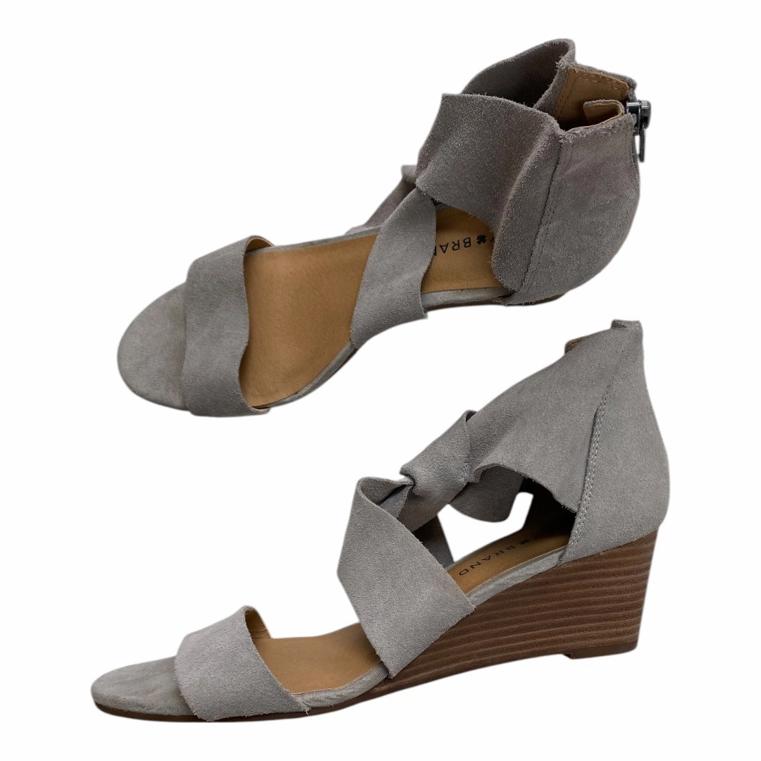 Sandals Heels Block By Lucky Brand In Grey, Size:8.5 Tropical Glow