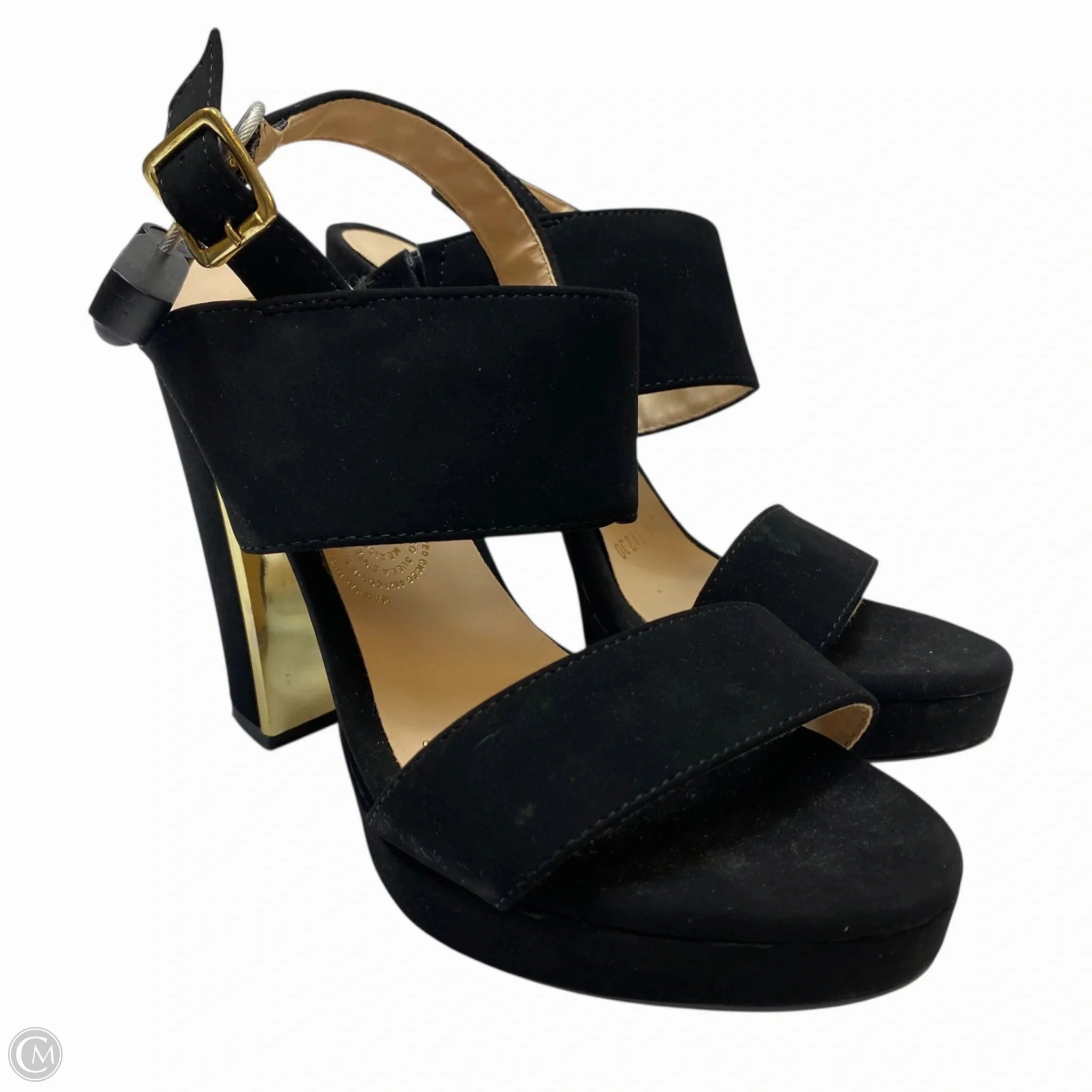 Simple Wear Sandals Heels Block By Miracle In Black, Size: 5
