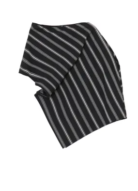 Non Iron Material Business casual HARD TWISTED STRIPE CONVERTIBLE BLOUSE